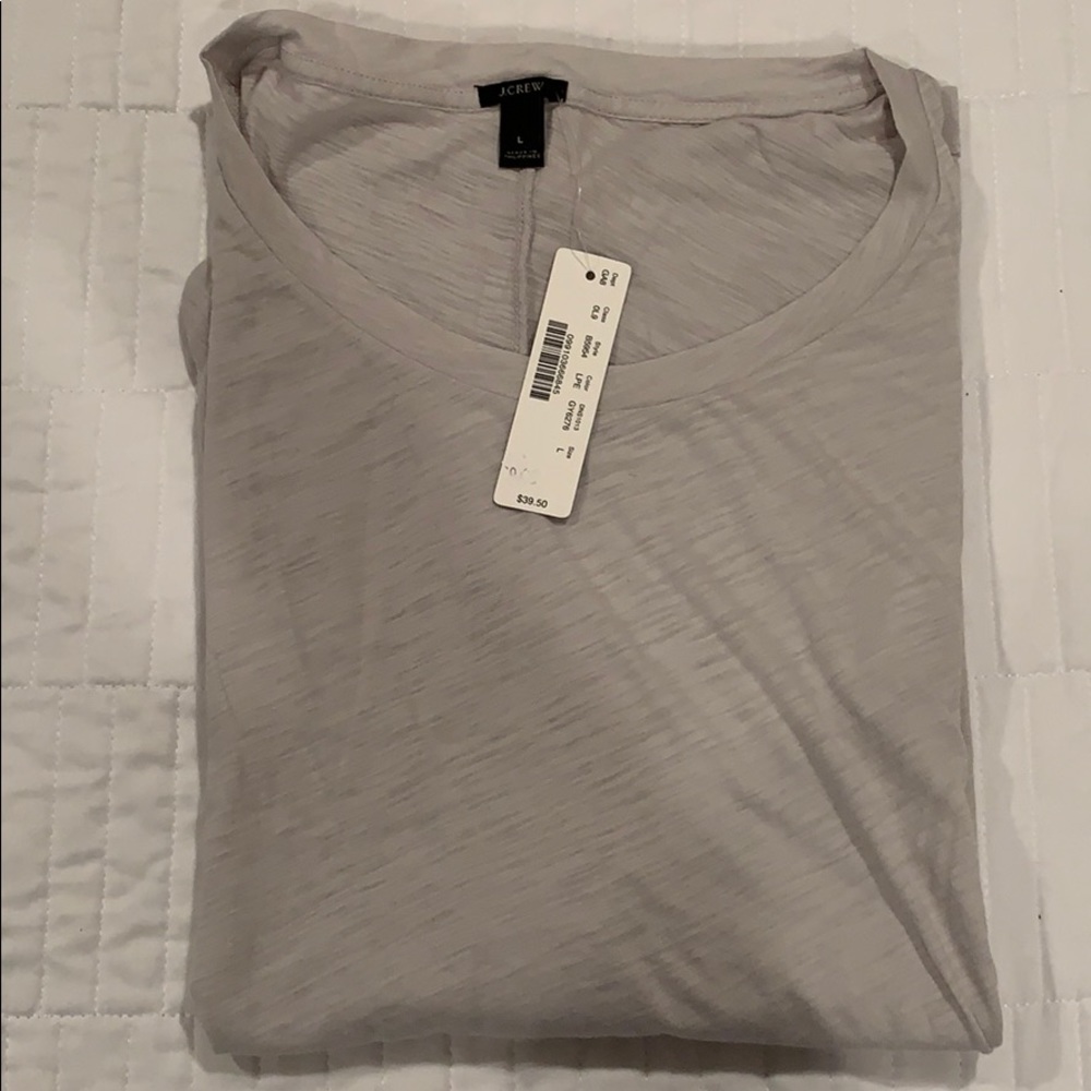 Grey scoop neck j crew top